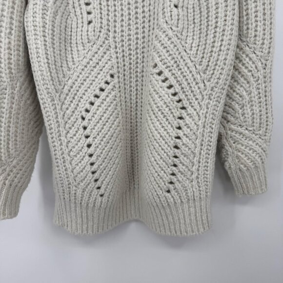 IRO Vesna Metallic Wool Blend Open Cardigan In Off White pale gray SIZE Medium s - Picture 10 of 13